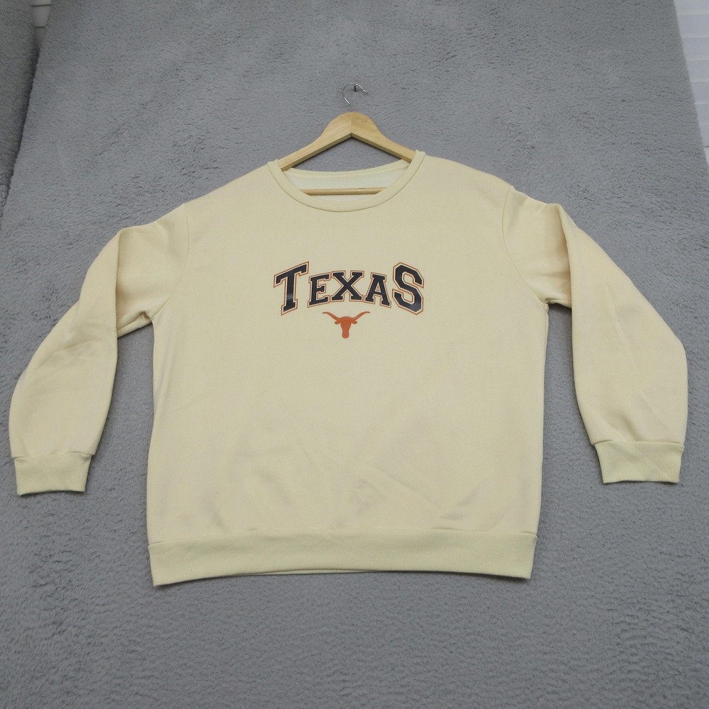 Texas Longhorns Sweatshirt Adult XL Cream Crewneck Pullover NCAA University